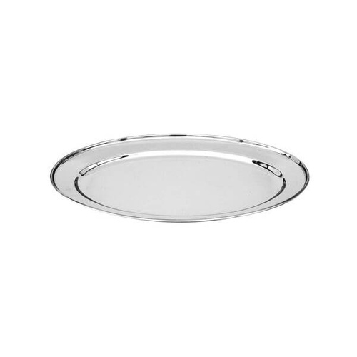 Oval Platter 450mm - 18/8 Stainless Steel Heavy Duty Rolled Edge