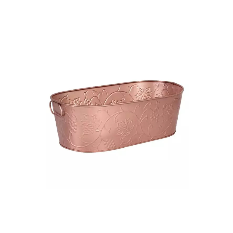 Moda Brooklyn Oval Beverage Tub 531x290x180mm - Satin Copper, With Vine Design