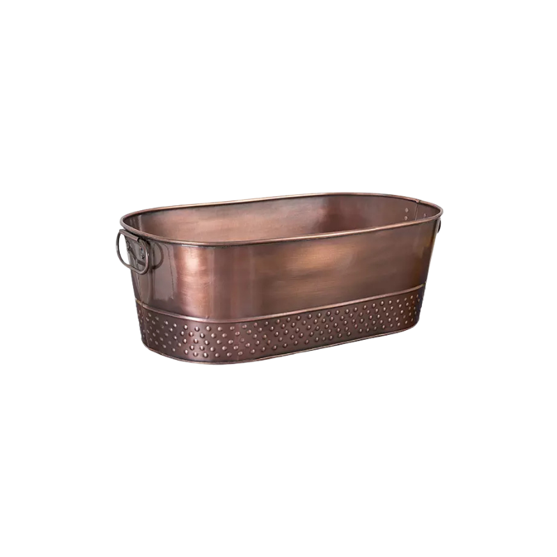 Moda Brooklyn Oval Beverage Tub 525x290x175mm - Antique Copper With Pebble Pattern