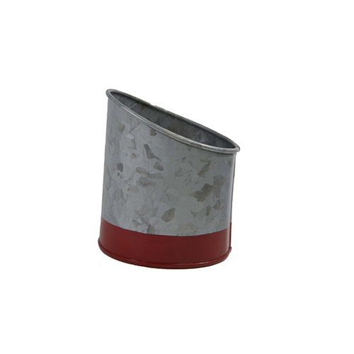 Chef Inox Coney Island Galvanised Pot Slant Dipped Red 105x115mm