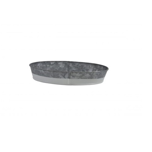 Chef Inox Coney Island Galvanised Oval Tray Dipped White 270x190x45mm