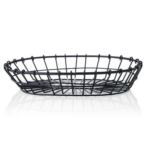 Chef Inox Coney Island Oval Wire Basket Patina Blk 280x205x60mm