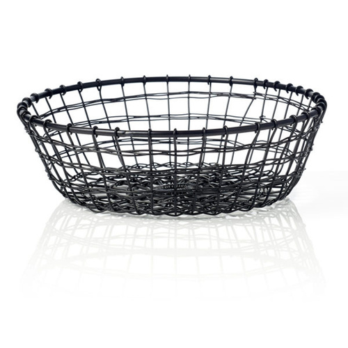 Chef Inox Coney Island - Mesh Wire Round Serving Basket Zinc Finish 230x75mm