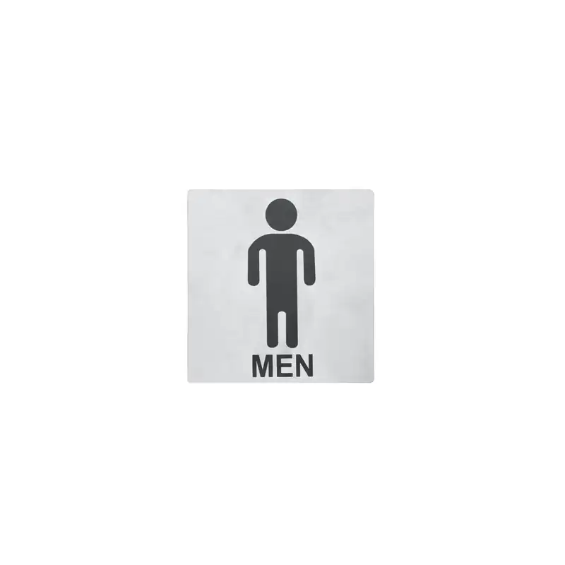 Chef Inox Stainless Steel Wall Sign "Men" 130x130mm (Pack of 10)