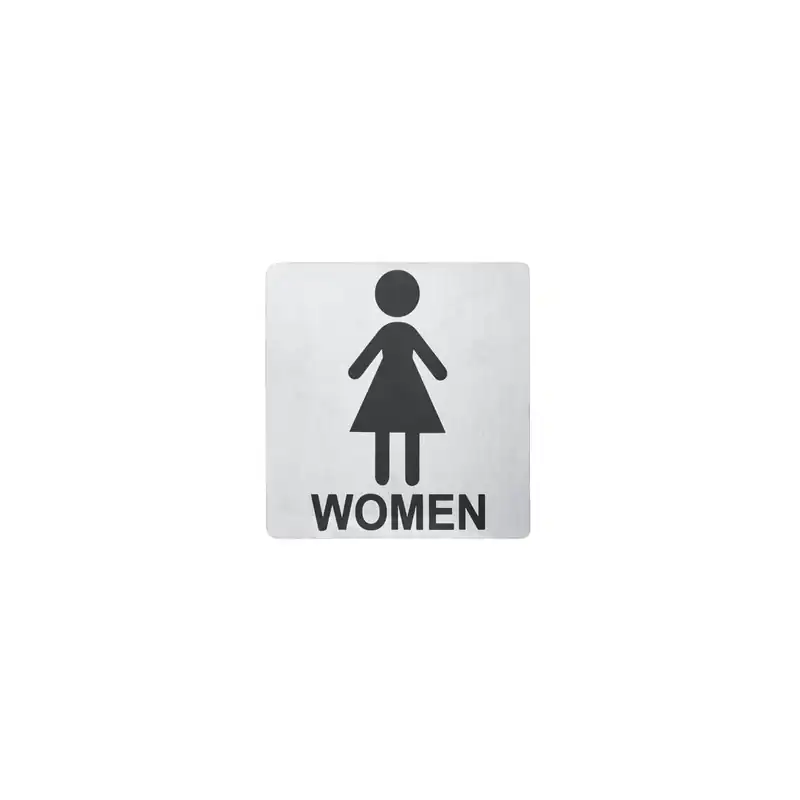 Chef Inox Stainless Steel Wall Sign "Women" 130x130mm (Pack of 10)