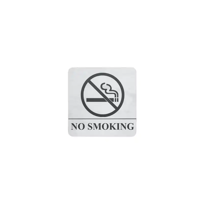 Chef Inox Stainless Steel Wall Sign "No Smoking" 130x130mm (Pack of 10)
