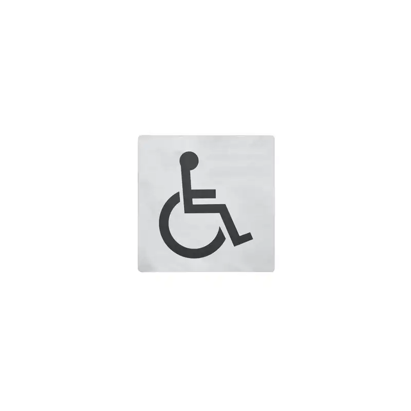 Chef Inox Stainless Steel Wall Sign "Disabled" 130x130mm (Pack of 10)