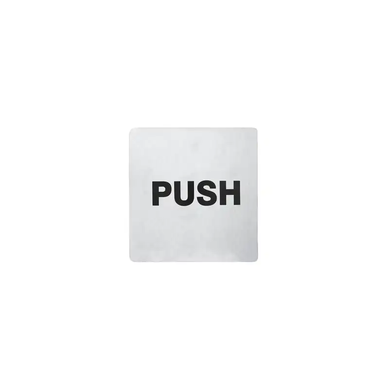 Chef Inox Stainless Steel Wall Sign "Push" 110x110mm (Pack of 10)