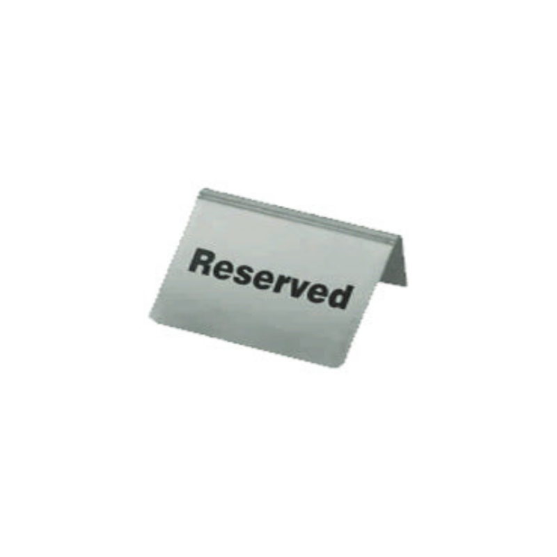 Chef Inox Stainless Steel Table Sign "Reserved" 100x43mm (Pack of 10)