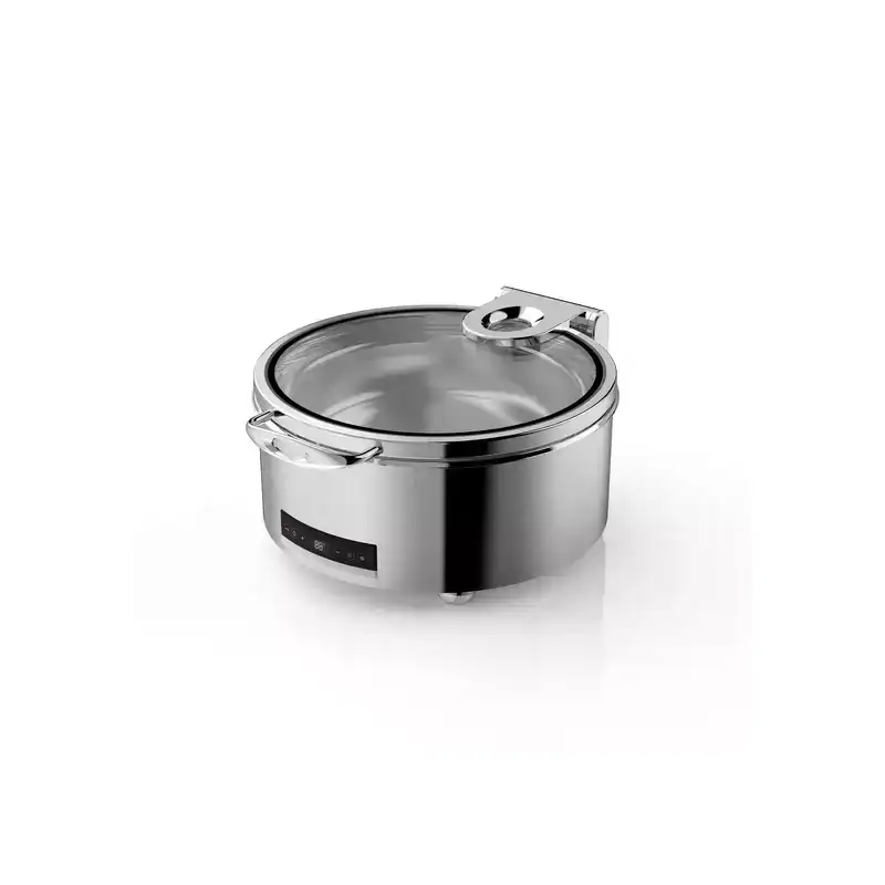 Sunnex Terni Dry Heat Chafer Round 6.8Lt with Glass Lid