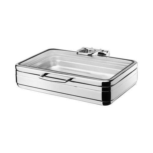 Athena Regal 1/1 Size Rectangular Chafer Glass & Stainless Steel Lid