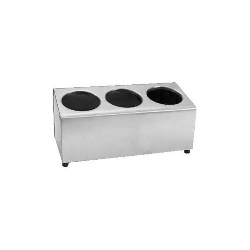 Cutlery Holder - 3 - In - A - Row 170x350x180mm Stainless Steel