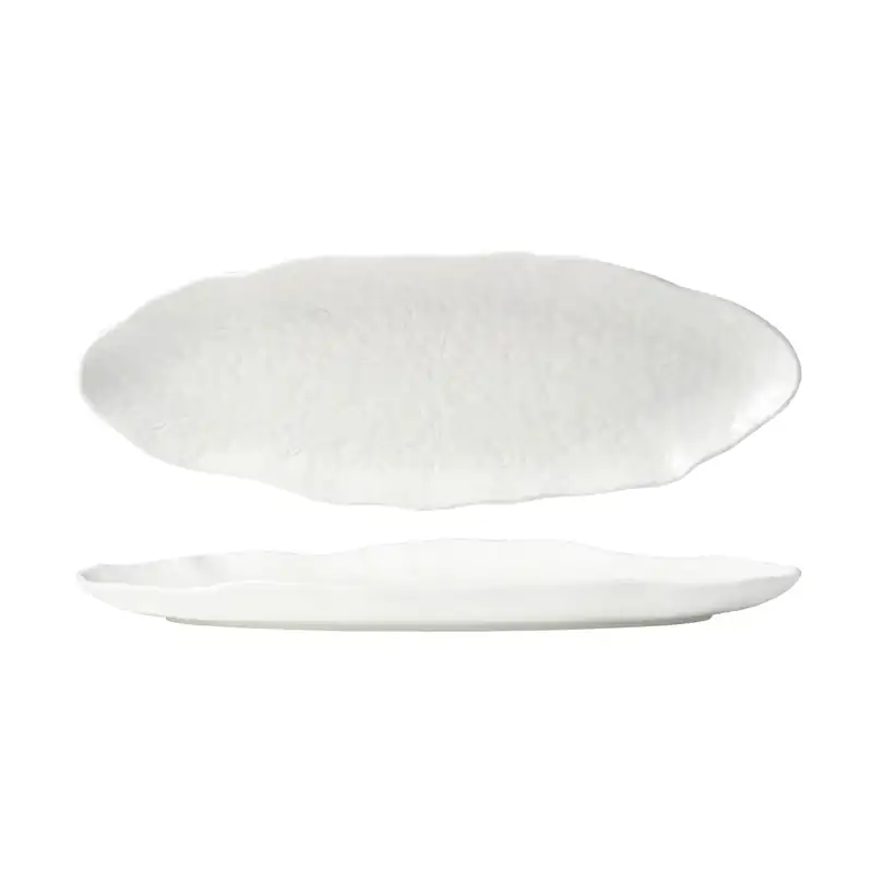 Tablekraft Fusion Lotus White Oval Flared Plate 388 x 132mm (Box of 4)