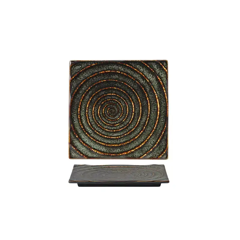 Tablekraft Fusion Patina Square Tile Plate 205 x 16mm (Box of 6)