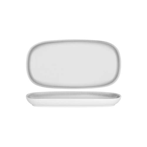 Tablekraft Bistro Rect Coupe Platter 350x186mm Frosted Steel (Box of 3)