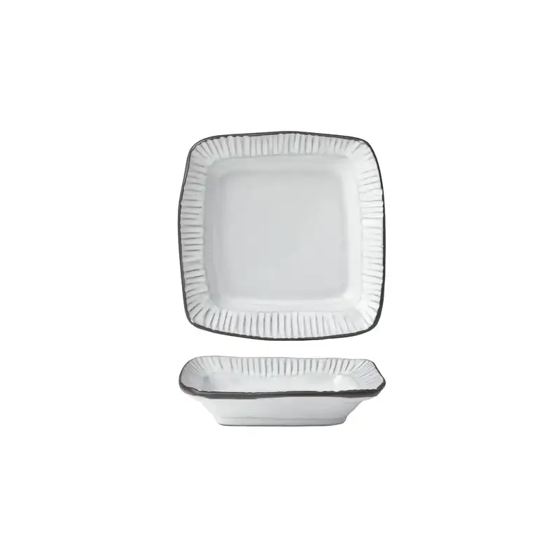 Tablekraft Linea Organics White Square Plate  W/Rim 180 x 40mm (Box of 5)