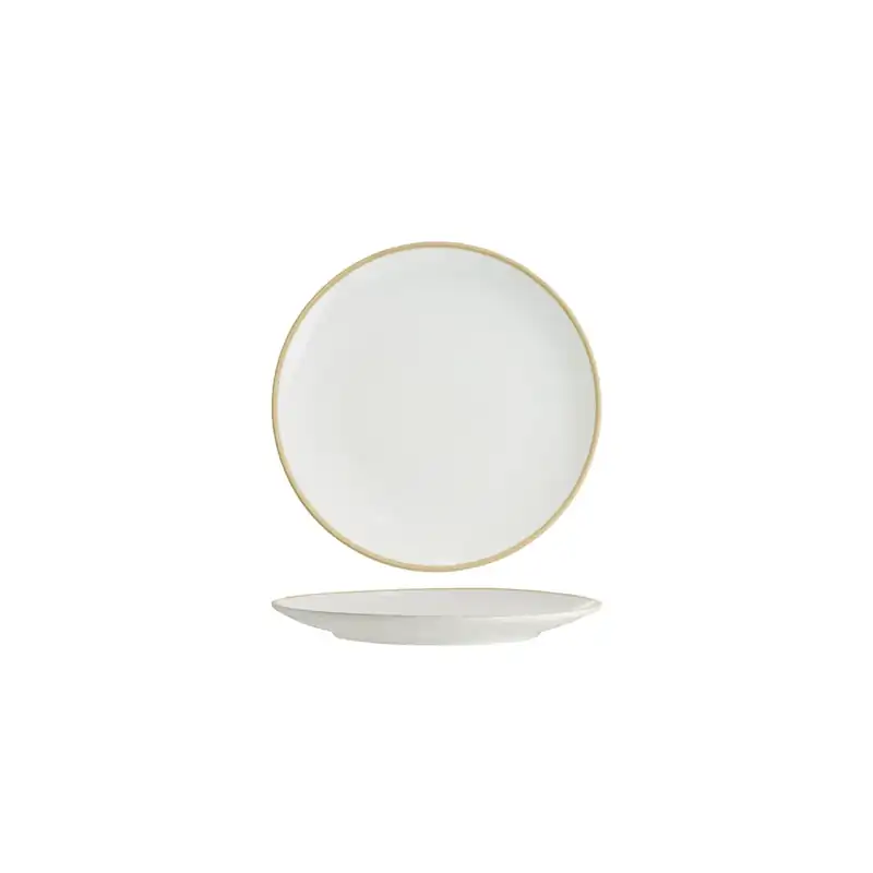 Tablekraft Core Natural Rim Round Coupe Plate 200mm (Box of 6)