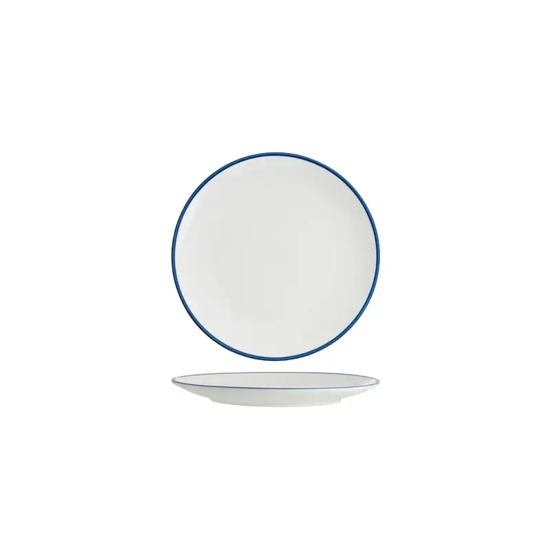 Tablekraft Core Royal Blue Rim Round Coupe Plate 200mm (Box of 6)