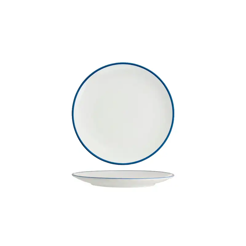 Tablekraft Core Royal Blue Rim Round Coupe Plate 225mm (Box of 6)