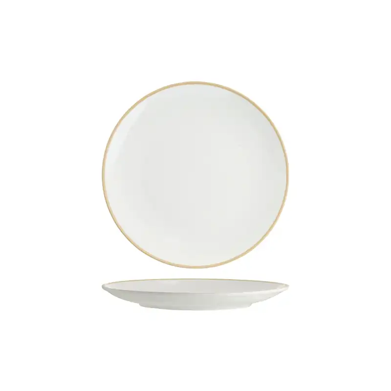 Tablekraft Core Natural Rim Round Coupe Plate 260mm (Box of 4)