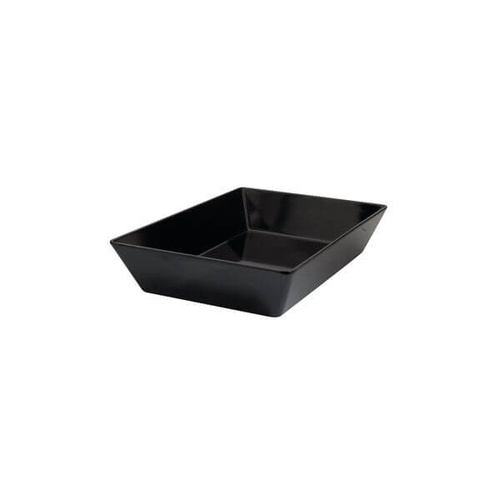Ryner Melamine Serving Bowls Rectangular Deep Dish 350x250x70mm Black (Box of 3)