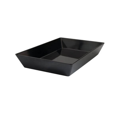 Ryner Melamine Serving Bowls Rectangular Deep Dish 450x300x70mm Black (Box of 3)