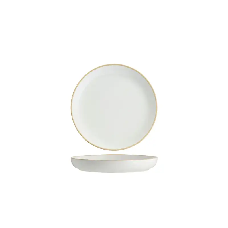 Tablekraft Core Natural Rim Walled Lip Round Plate 200 x 23mm (Box of 4)