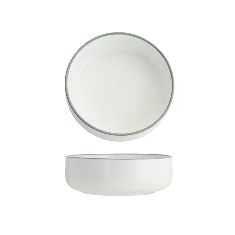 Tablekraft Core Grey Rim Round Deep Bowl 130 x 45mm (Box of 6)