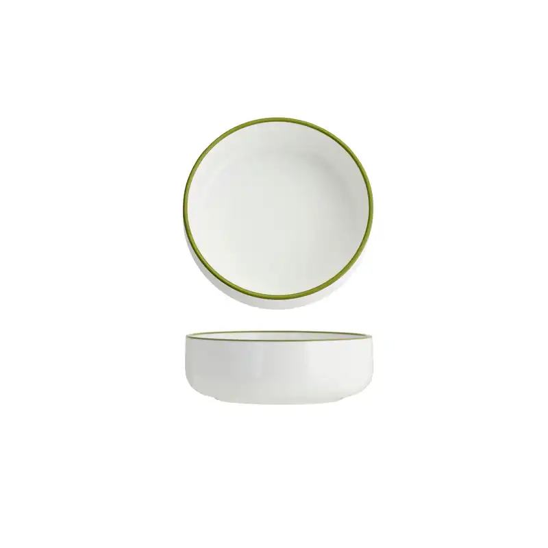 Tablekraft Core Olive Green Rim Round Deep Bowl 130 x 45mm (Box of 6)