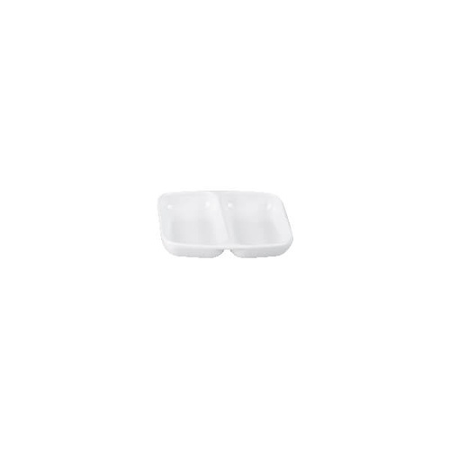 Ryner Melamine Divided Sauce Dish 85x70mm White 