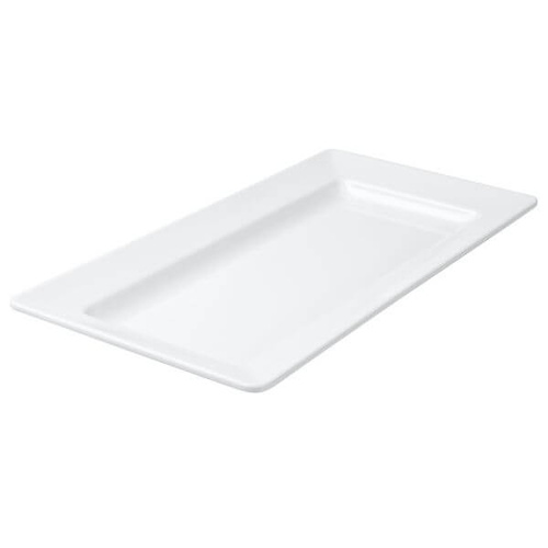 Ryner Melamine Serving Platters Rectangular Platter 710x405mm White Wide Rim