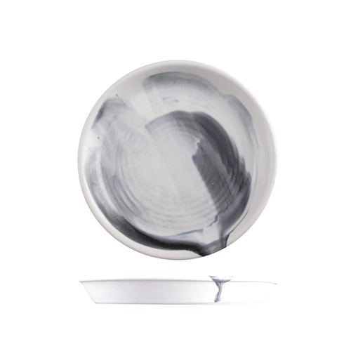 Pottr Finn Black Smoke Round Tapered Plate 170mm (Box of 6)