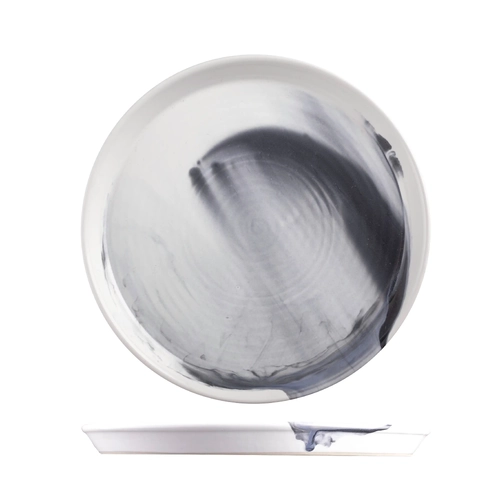 Pottr Finn Black Smoke Round Tapered Plate 270mm (Box of 6)