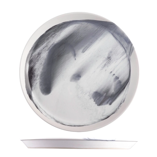 Pottr Finn Black Smoke Round Tapered Plate 290mm (Box of 6)