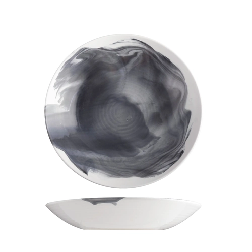 Pottr Aspen Black Smoke Coupe Bowl 240mm/850ml (Box of 6)
