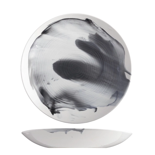 Pottr Aspen Black Smoke Coupe Bowl 300mm/1550ml (Box of 2)