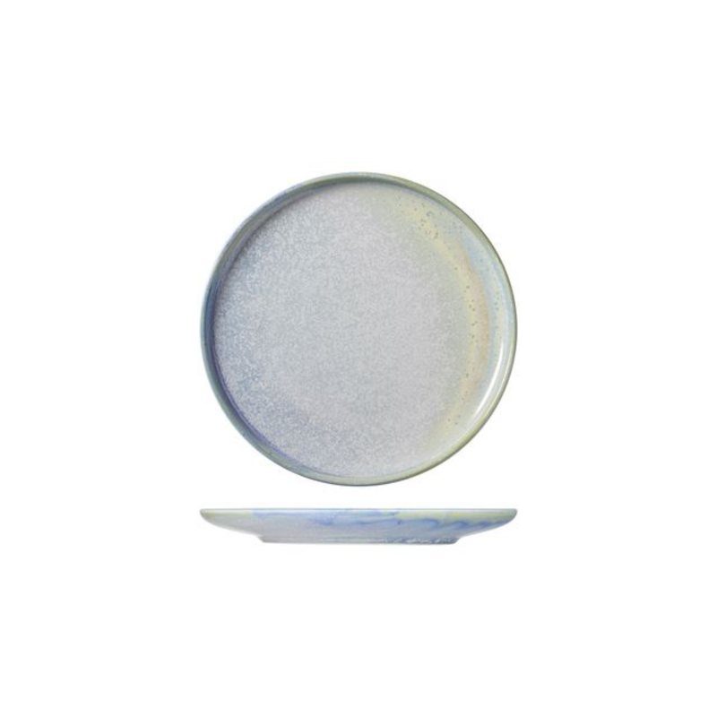 Moda Porcelain Cloud Textured Light Blue Round Plate Coupe 230mm (Box of 12)
