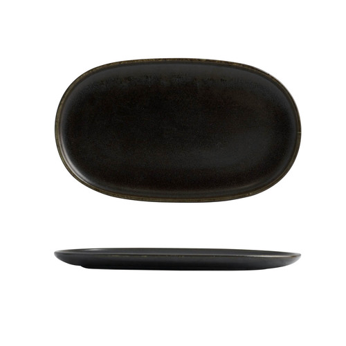Moda Porcelain Earth Oval Coupe Plate 355x215mm (Box of 6)