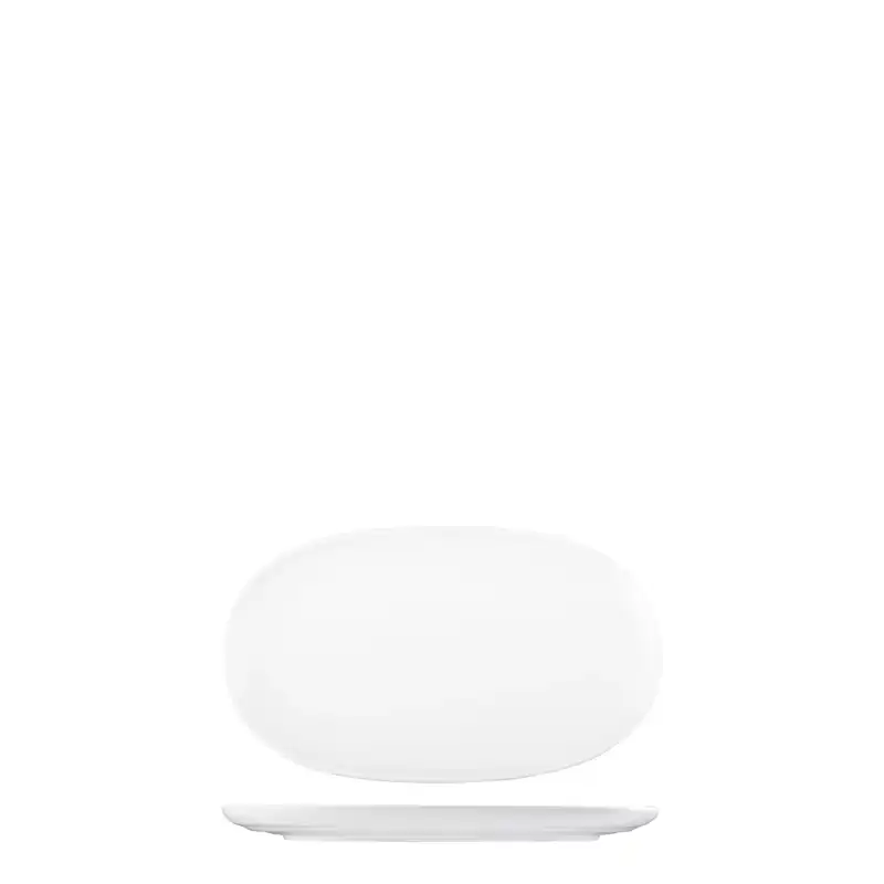 Moda Porcelain Snow Oval Coupe Plate 250x150mm (Box of 6)