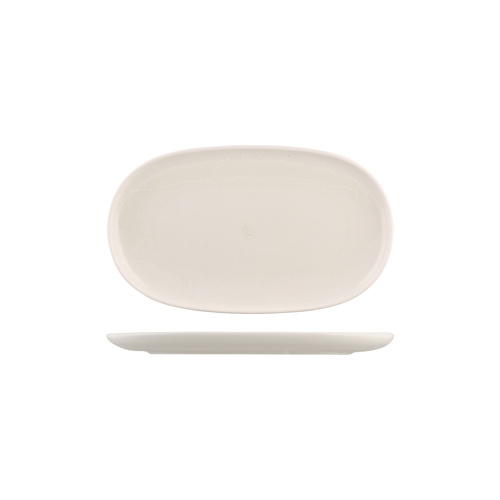 Moda Porcelain Snow Oval Coupe Plate 305x180mm - Box of 6