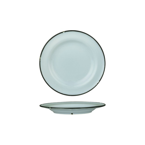 Luzerne Tintin Blue / Black Round Plate - Wide Rim Blue / Black 210mm - Box of 12