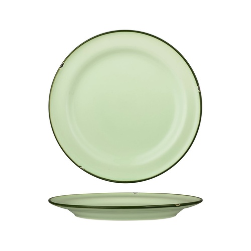 Luzerne Tintin Green / Green Round Plate - Wide Rim Green / Green 270mm - Box of 12