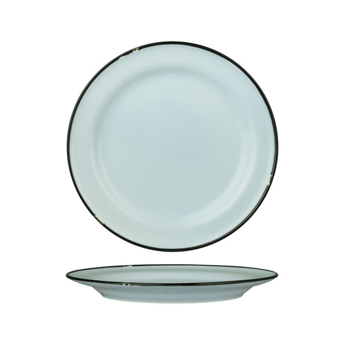 Luzerne Tintin Blue Round Plate - Wide Rim Blue / Black 270mm - Box of 12