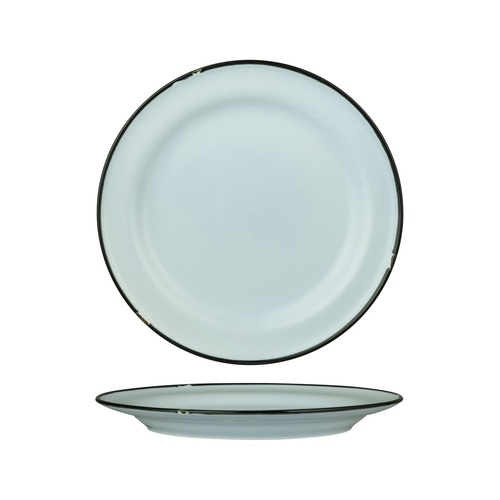 Luzerne Tintin Blue / Black Round Plate - Wide Rim Blue / Black 270mm - Box of 12