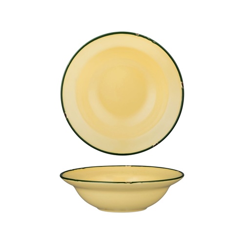 Luzerne Tintin Sand Round Deep Plate Bowl Sand / Green 220mm / 580ml - Box of 12