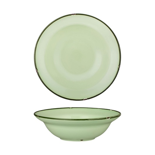 Luzerne Tintin Green / Green Round Deep Plate Bowl Green / Green 240mm / 830ml - Box of 12