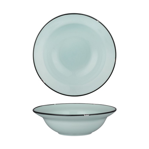 Luzerne Tintin Blue / Black Round Deep Plate Bowl Blue / Black 240mm / 830ml - Box of 12