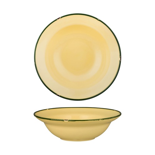 Luzerne Tintin Sand / Green Round Deep Plate Bowl Sand / Green 240mm / 830ml - Box of 12