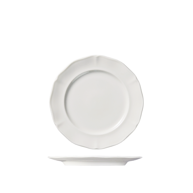 Luzerne Astoria White Scalloped Round Plate 210mm (Box of 6)
