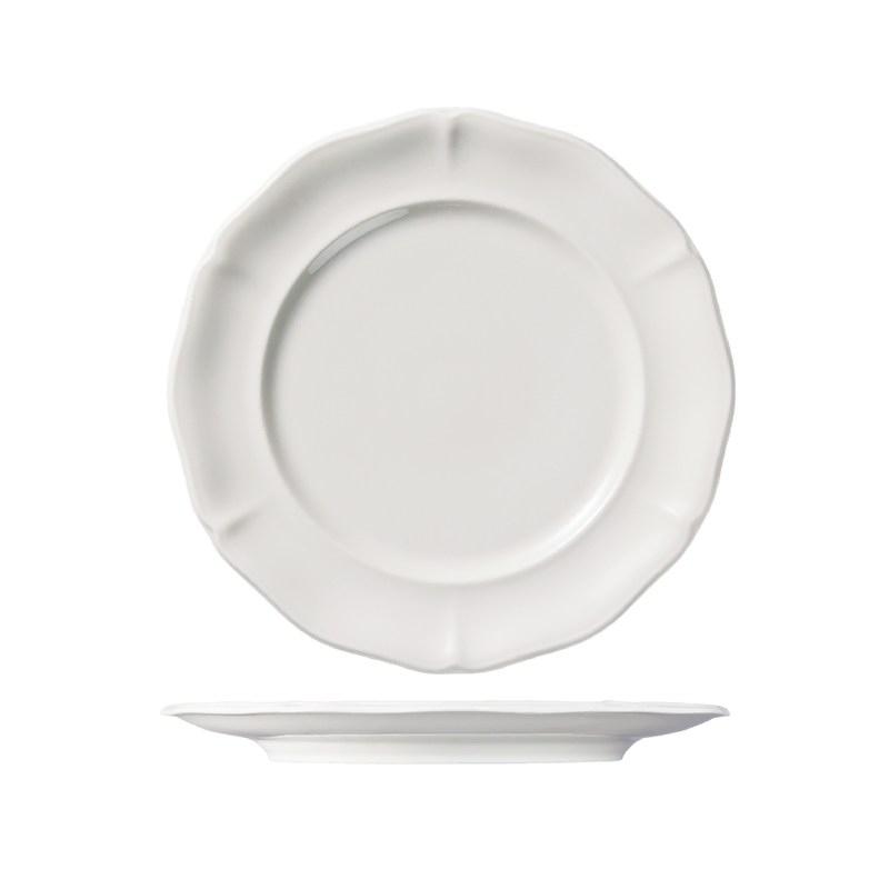 Luzerne Astoria White Scalloped Round Plate 270mm (Box of 4)